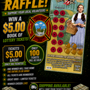 $5.00 book of lotto tickets speed raffle 1290