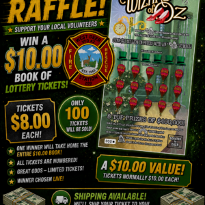 $10.00 book of lotto tickets speed raffle 1291